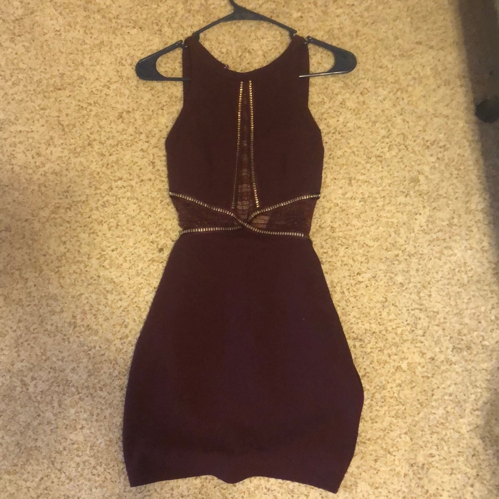 Entry maroon and gold tight dress
